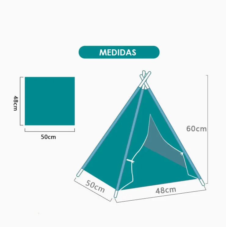 QUÉ PATAS PET SHOP Que Patas Cama teepee Triángulos Multicolores