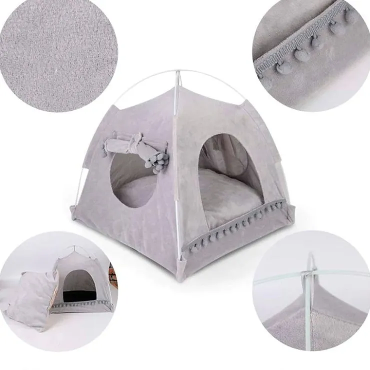 QUÉ PATAS PET SHOP Que Patas Carpa Cueva para Mascotas Gris