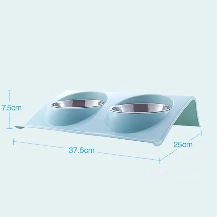 GoPet USA Que Patas Comedero Doble con Platos de Aluminio