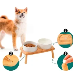 QUÉ PATAS PET SHOP Que Patas Comedero Elevado de Cerámica