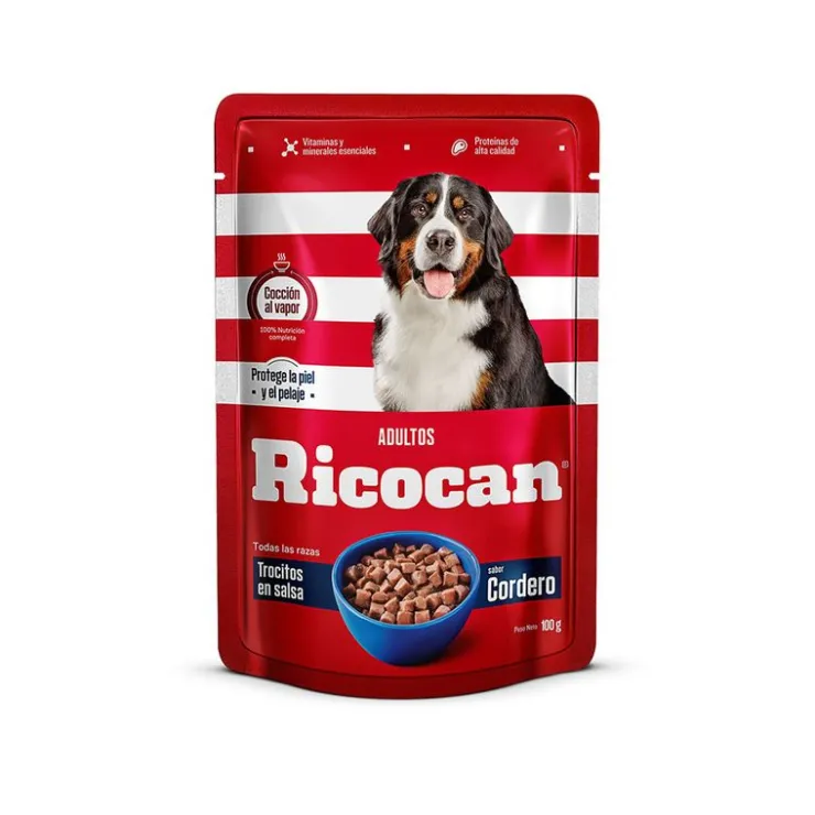 Ricocan Adulto Cordero Trocitos Pouch 100 Gr