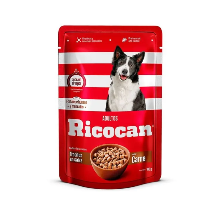 Ricocan Adulto Trocitos Salsa de Carne Pouch 100 Gr