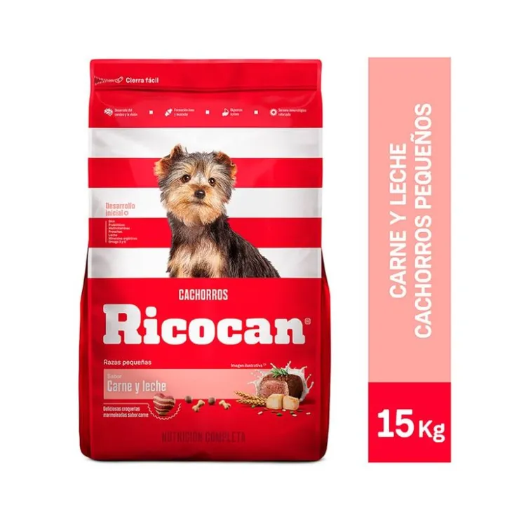 Ricocan Carne y Leche Cachorro Raza Pequeña 15 Kg
