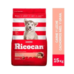 Ricocan Carne y Leche Cachorro Raza Mediana y Grande 15 Kg