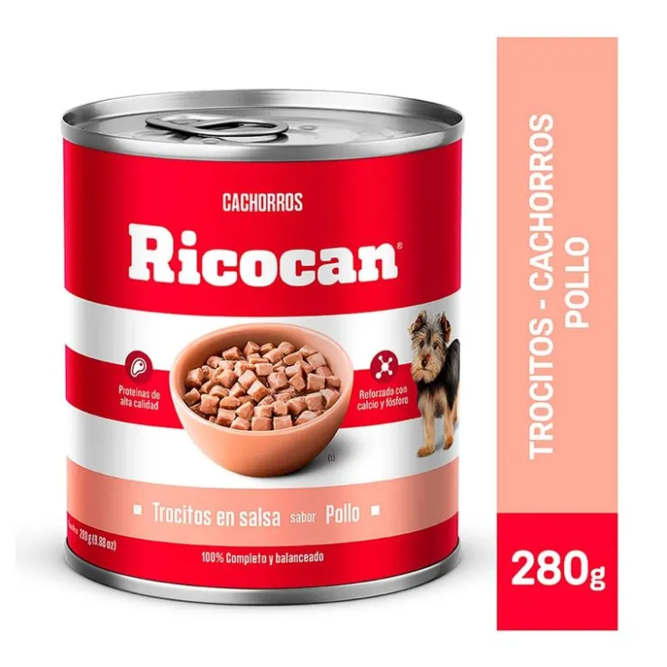 Ricocan Pollo Cachorro Trocitos Lata 280 Gr