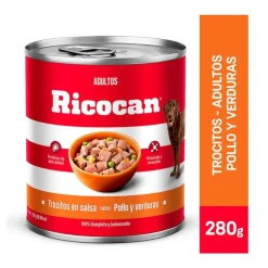 Ricocan Pollo y Verduras Adulto Trocitos Lata 280 Gr