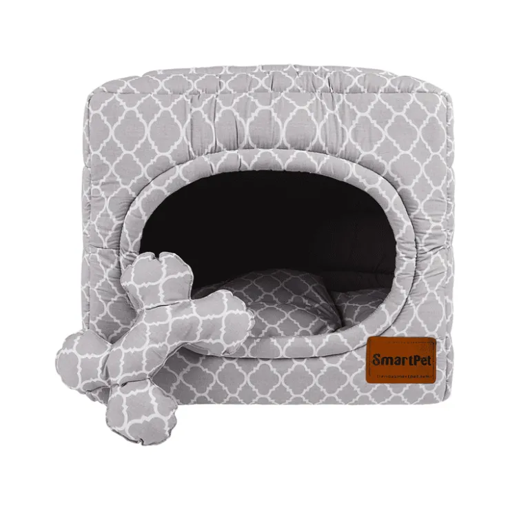 Smartpet Cama Cubo Convertible TS Plomo - Small - Interior: 33cm x 24cm - Exterior: 47cm x 35cm