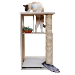 The Cat Design Box #2 Rascador de Madera Premium Gatos Beige