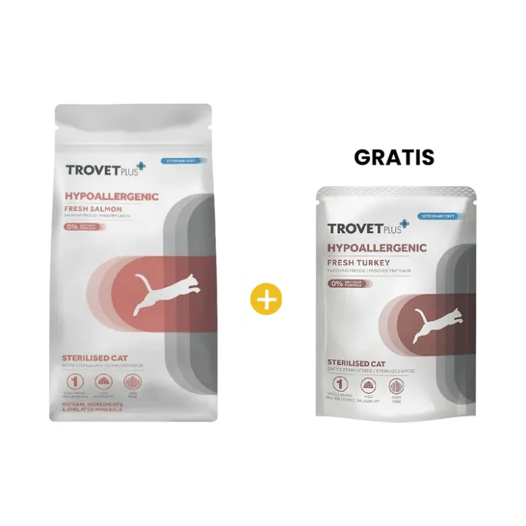 Trovet Plus Adult Cat Sterilised & Hypoallergenic Fresh Salmon 2.5 Kg - Esterilizado y Alergias - Salmón
