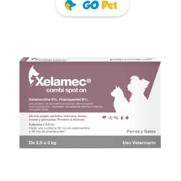XELAMEC Combi Spot On 0,5 Ml (2,5 - 5 Kg) x 1 Pipeta - Antipulgas y Antiparasitario para Perros y Gatos